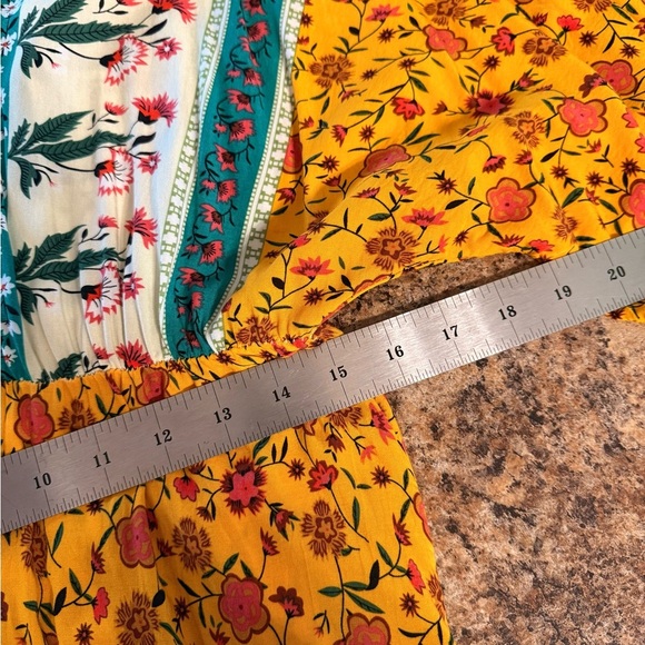 Kaleidoscope Accessories Boho Yellow Floral Swim Cover Up One Size Fits Most - Picture 6 of 7